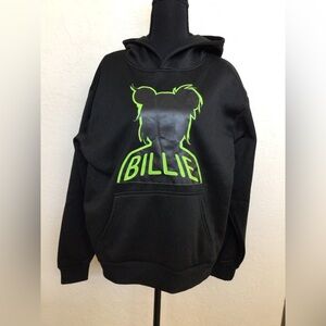 Billie Eilish Black Hoodie with Neon Green Graphic